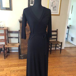 Black faux wrap maxi dress